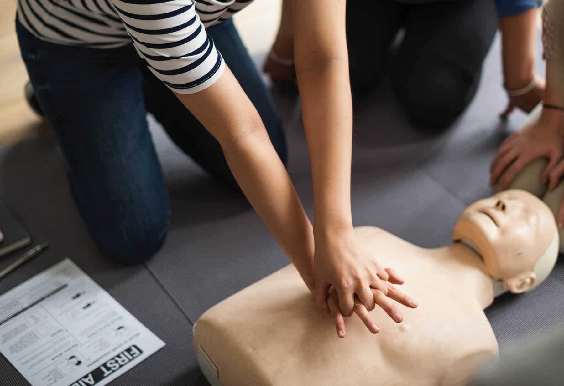first aid with a dummy
